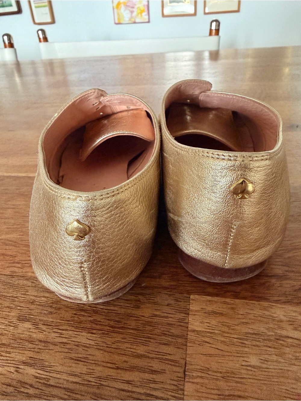CLEAROUT Kate spade gold leather flats